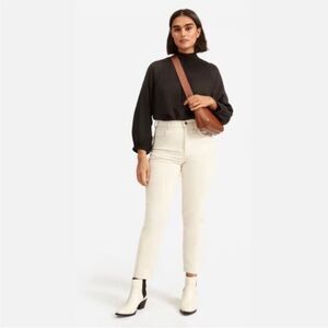Everlane Baby Cord Cheeky Crop Size 29 High Waist Corduroy Pants Cream White